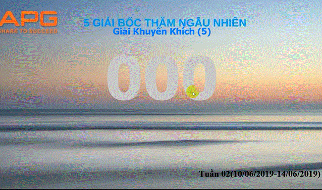 APG: Tổ chức buổi lễ quay thưởng tuần 02 (10/06 - 14/06) chương trình “QUYỀN LỢI VÀNG”