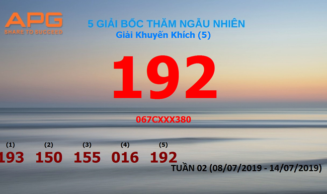 APG: Tổ chức quay thưởng tuần 02 (08/07 - 14/07) chương trình “QUYỀN LỢI VÀNG”