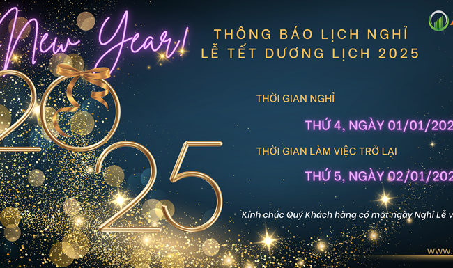 THÔNG BÁO NGHỈ TẾT DƯƠNG LỊCH 2025